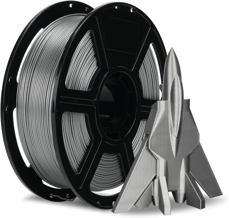 FLASHFORGE Rapid PETG Filament 1.75mm Metallic Silver, Max 600mm/s High Speed Printing, 3D Printer Filament 1kg Spool, Dimensional Accuracy +/- 0.02mm, Fits Most 3D Printers - Image 1